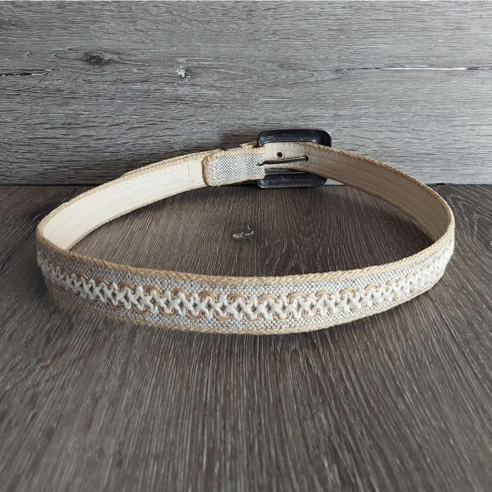 Elite Vintage Woven Burlap Women's Belt 36.5